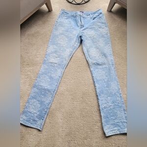 Not Your Daughters Jeans (NYDJ) Light Blue Women's Jeans With Floral Details.